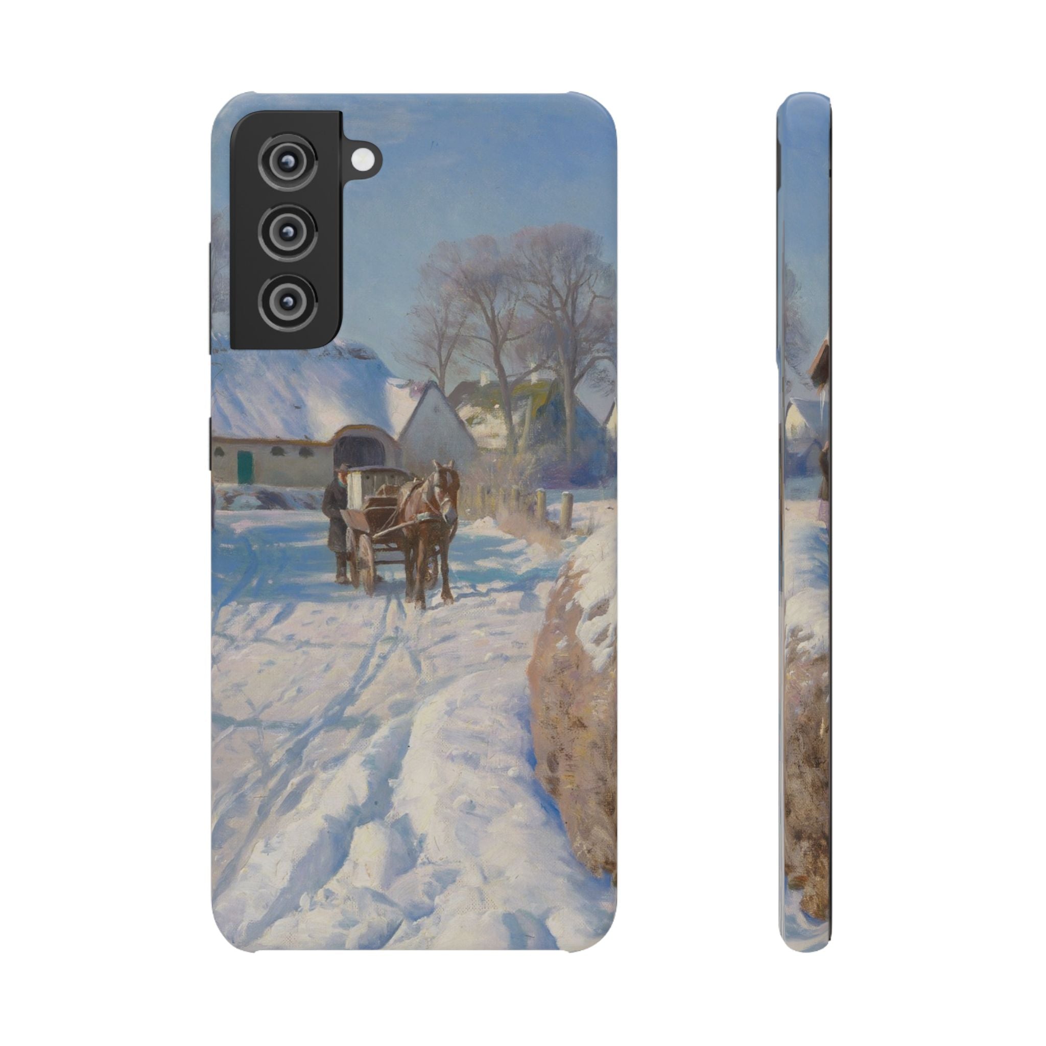 A village in the snow by Peder Mork Monsted - Samsung Slim Case