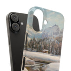 Winter landscape in Switzerland near Engadin by Peder Mork Monsted - iPhone Slim Case