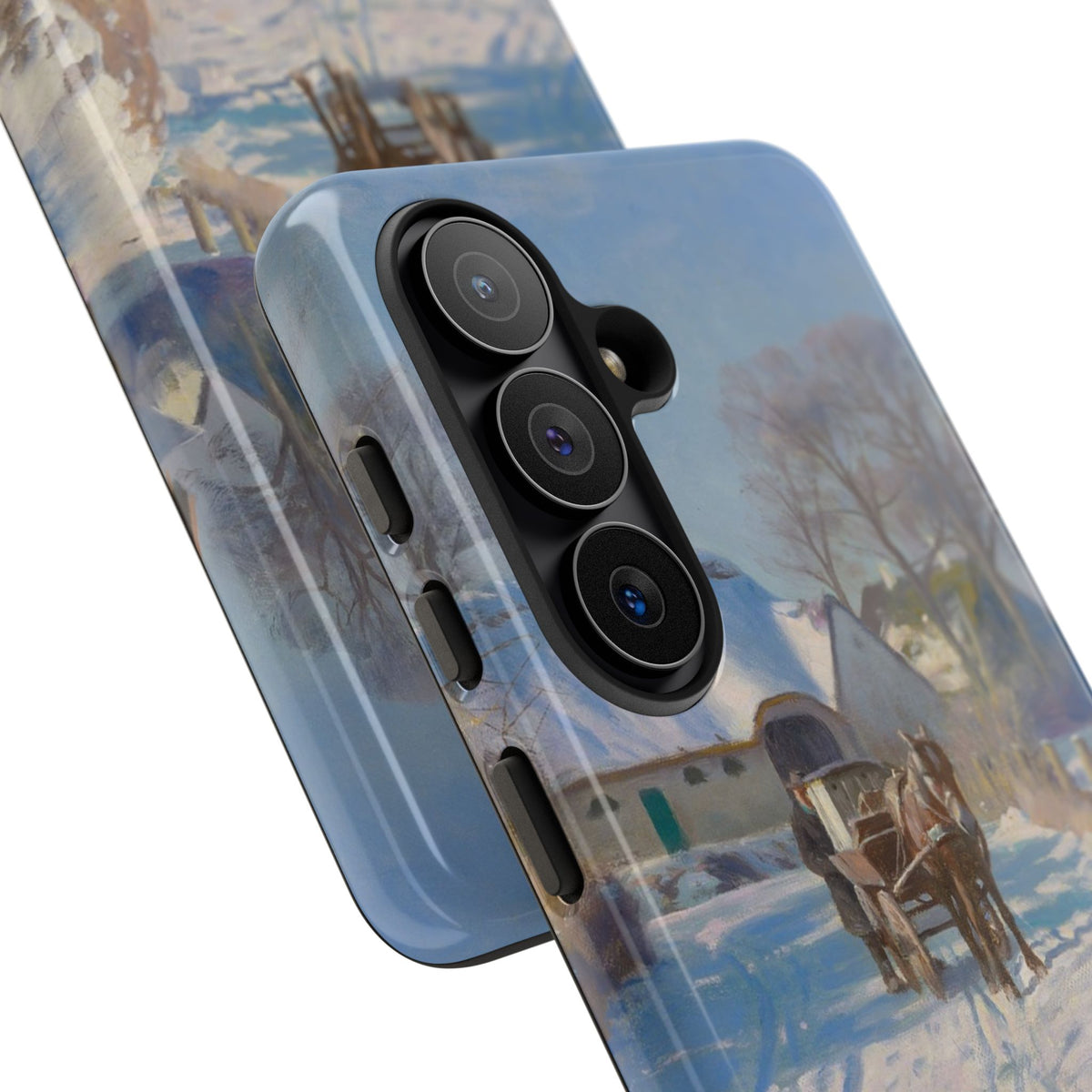 A village in the snow by Peder Mork Monsted - Samsung Tough Case