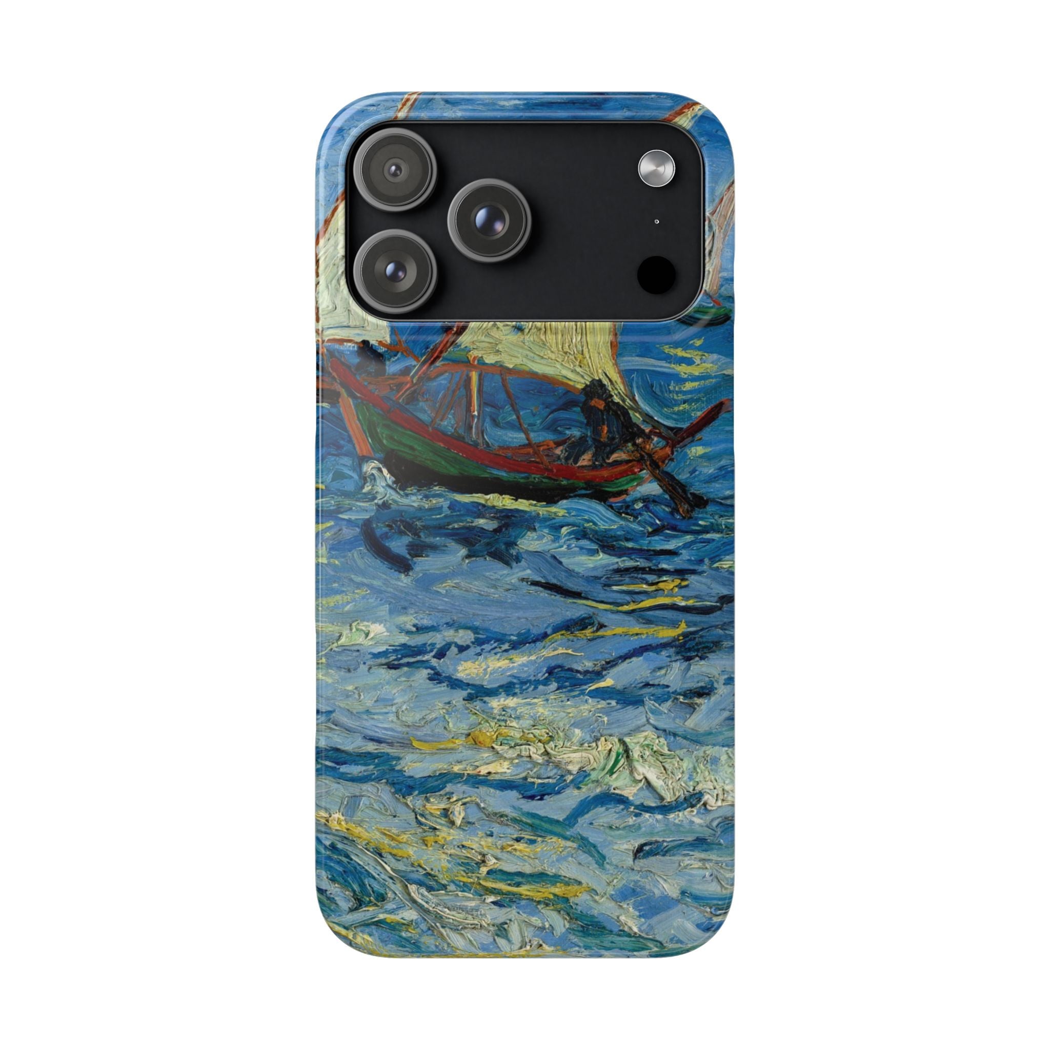Fishing Boats at Sea by Vincent van Gogh - iPhone Slim Case