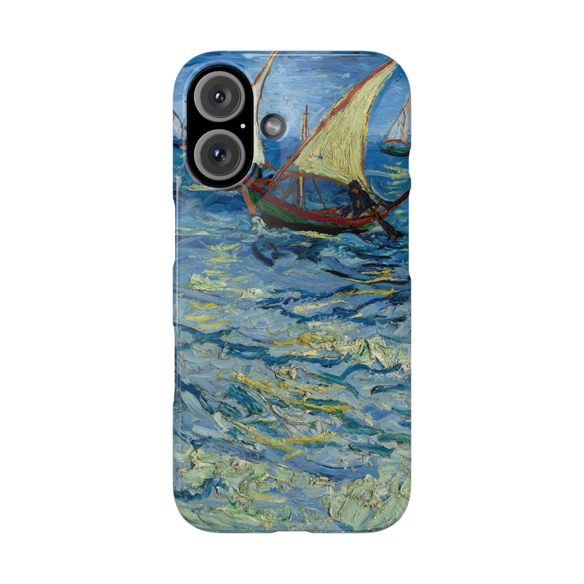 Fishing Boats at Sea by Vincent van Gogh - iPhone Slim Case