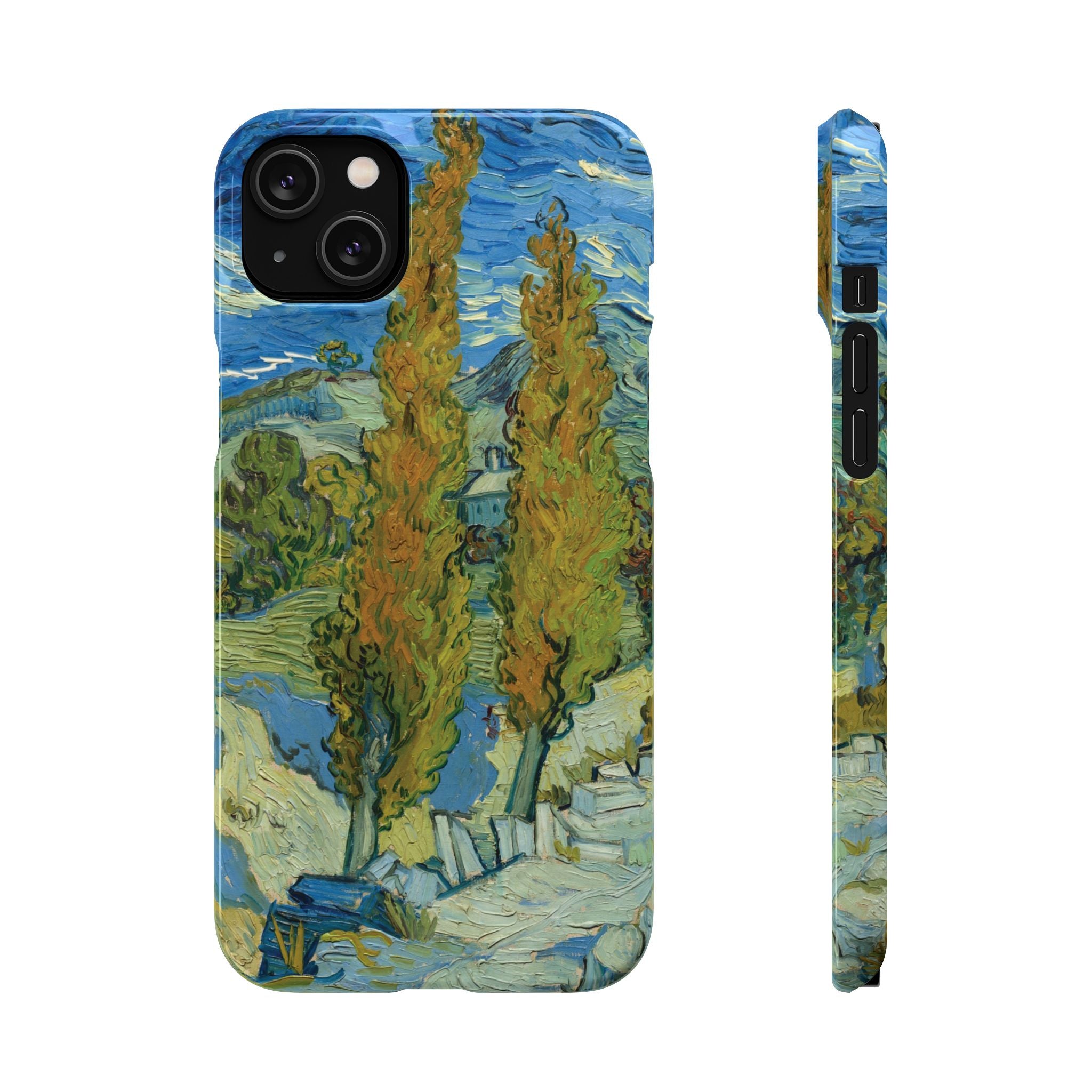 Two Poplars in the Alpilles near Saint-Rémy by Vincent van Gogh - iPhone Slim Case