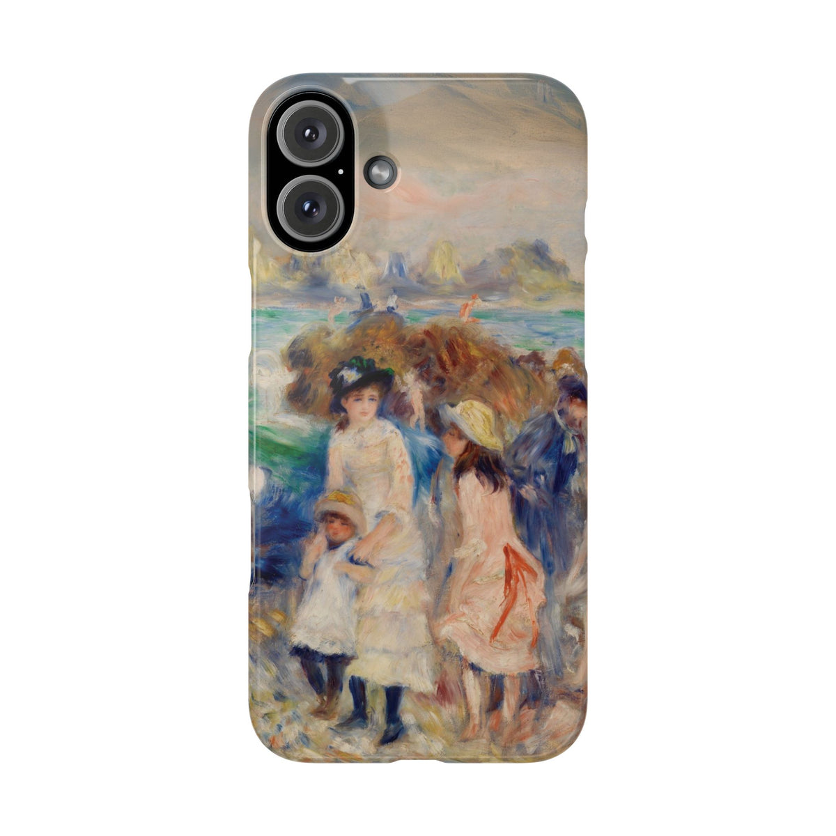 Children at the Beach at Guernsey by Pierre Auguste Renoir - iPhone Slim Case