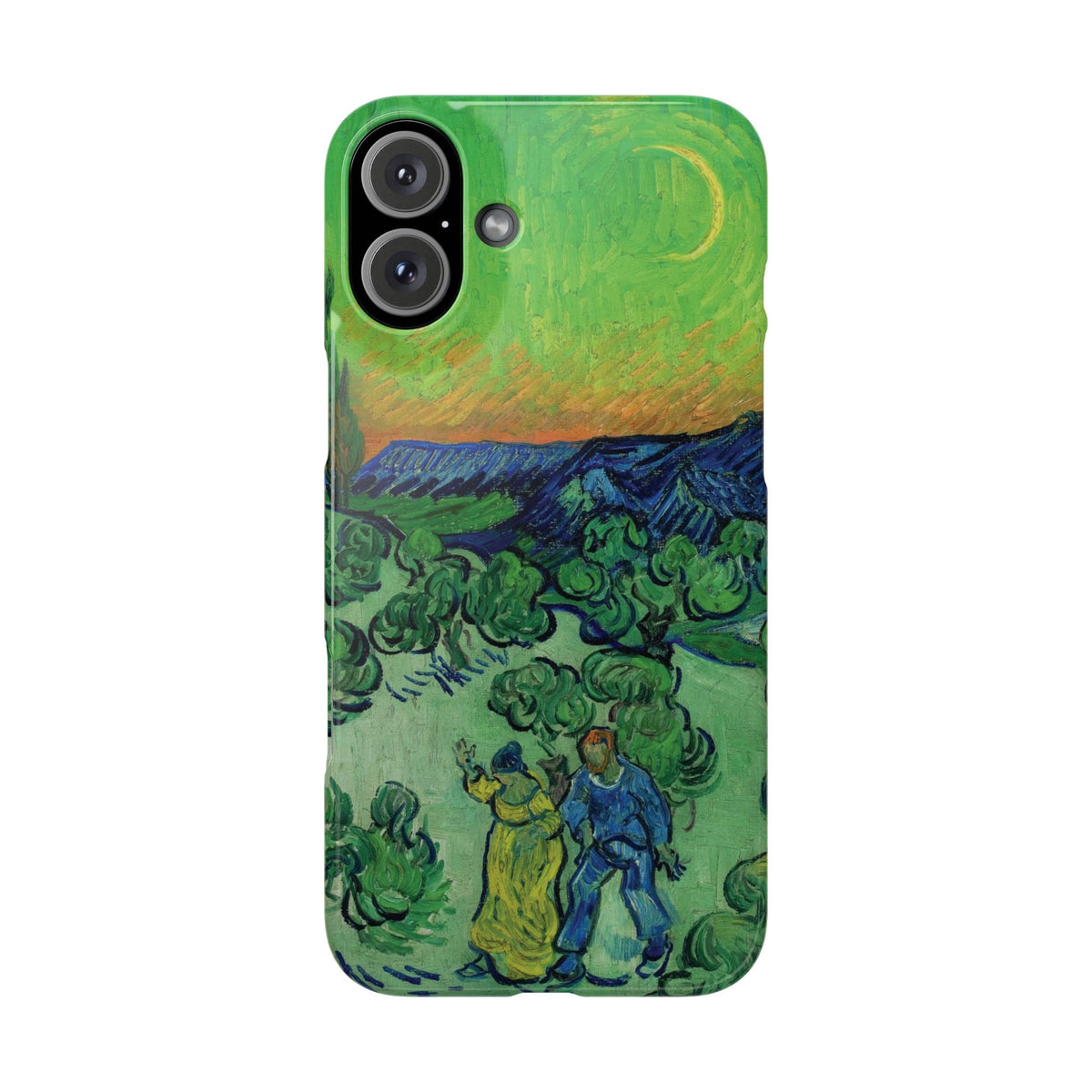 Landscape with Couple Walking and Crescent Moon by Vincent van Gogh- iPhone Slim Case