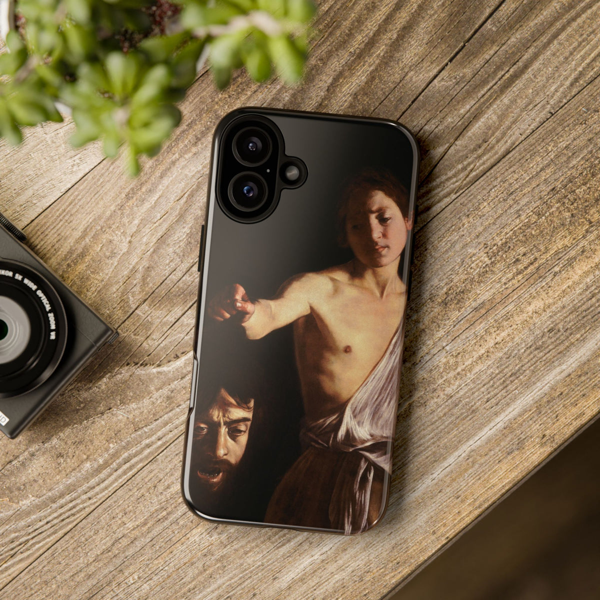 David mit dem Haupt des Goliath von Caravaggio - iPhone Tough Case