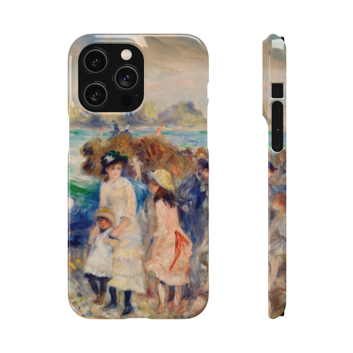 Children at the Beach at Guernsey by Pierre Auguste Renoir - iPhone Slim Case