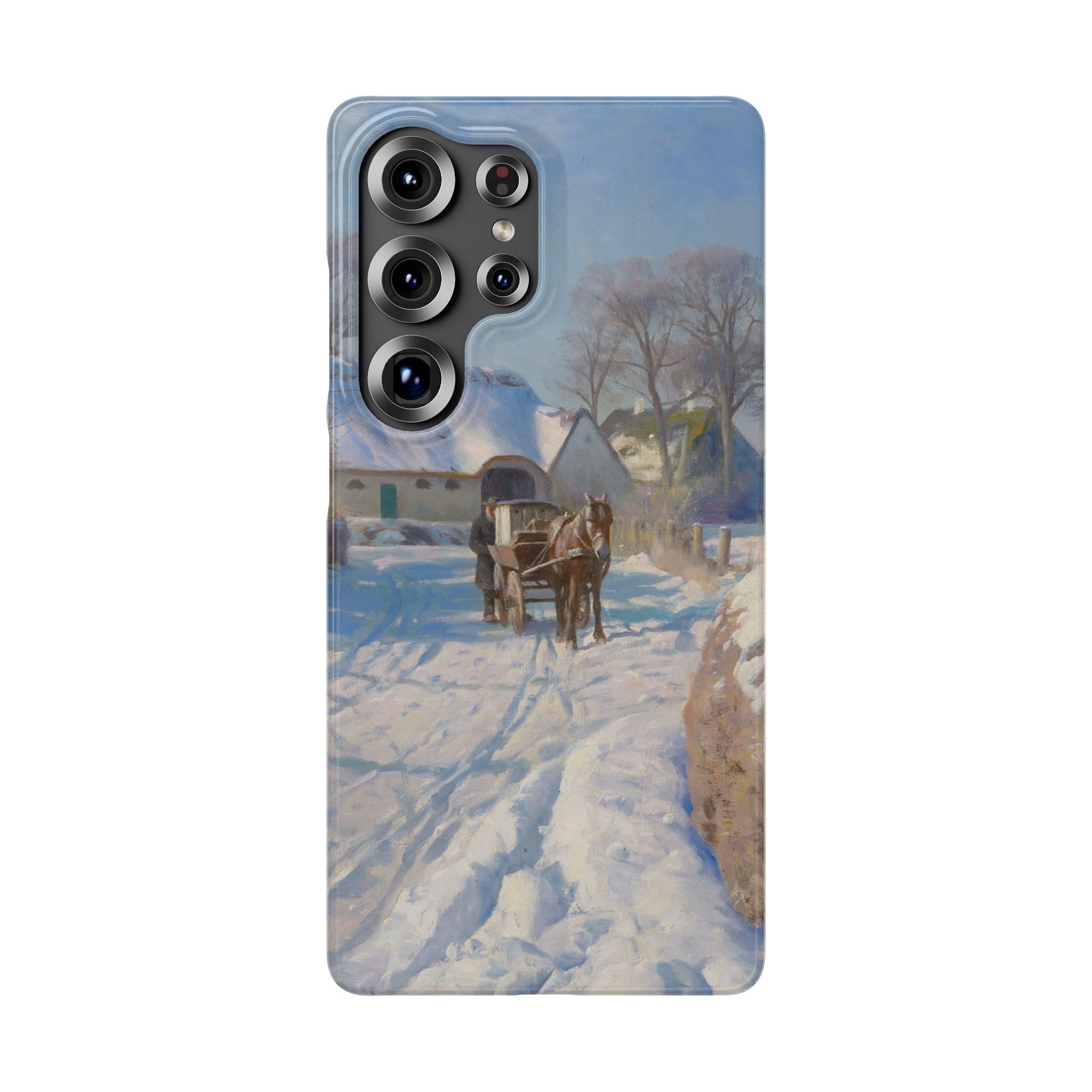 A village in the snow by Peder Mork Monsted - Samsung Slim Case