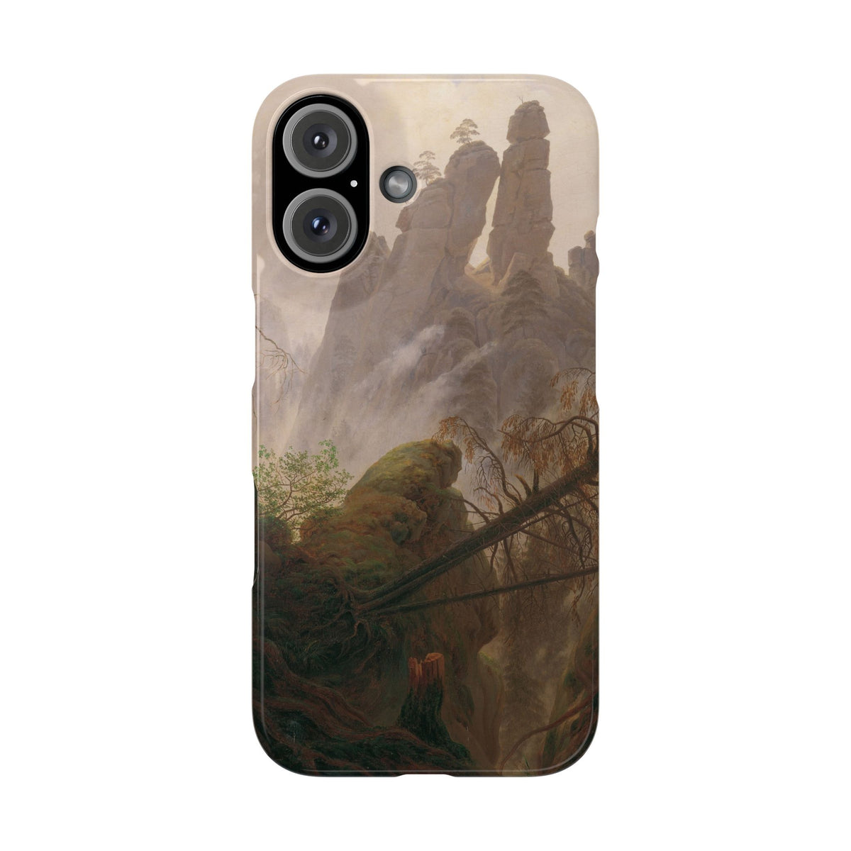 Rocky Landscape in the Elbe Sandstone Mountains by Caspar David Friedrich - iPhone Slim Case