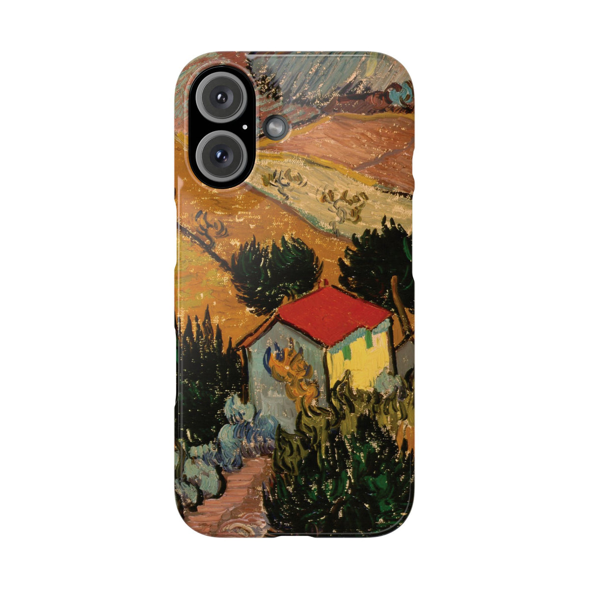 Landscape with House and Ploughman by Vincent van Gogh - iPhone Slim Case
