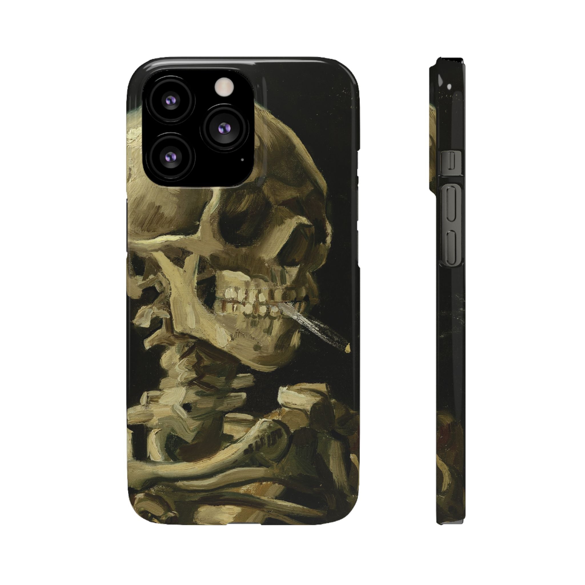 Skeleton with Cigarette by Van Gogh - iPhone Slim Case