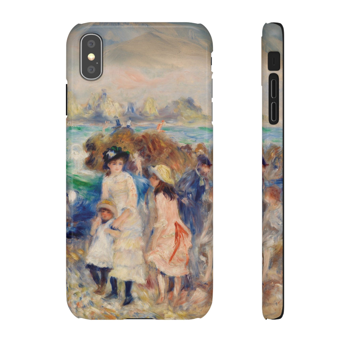 Children at the Beach at Guernsey by Pierre Auguste Renoir - iPhone Slim Case