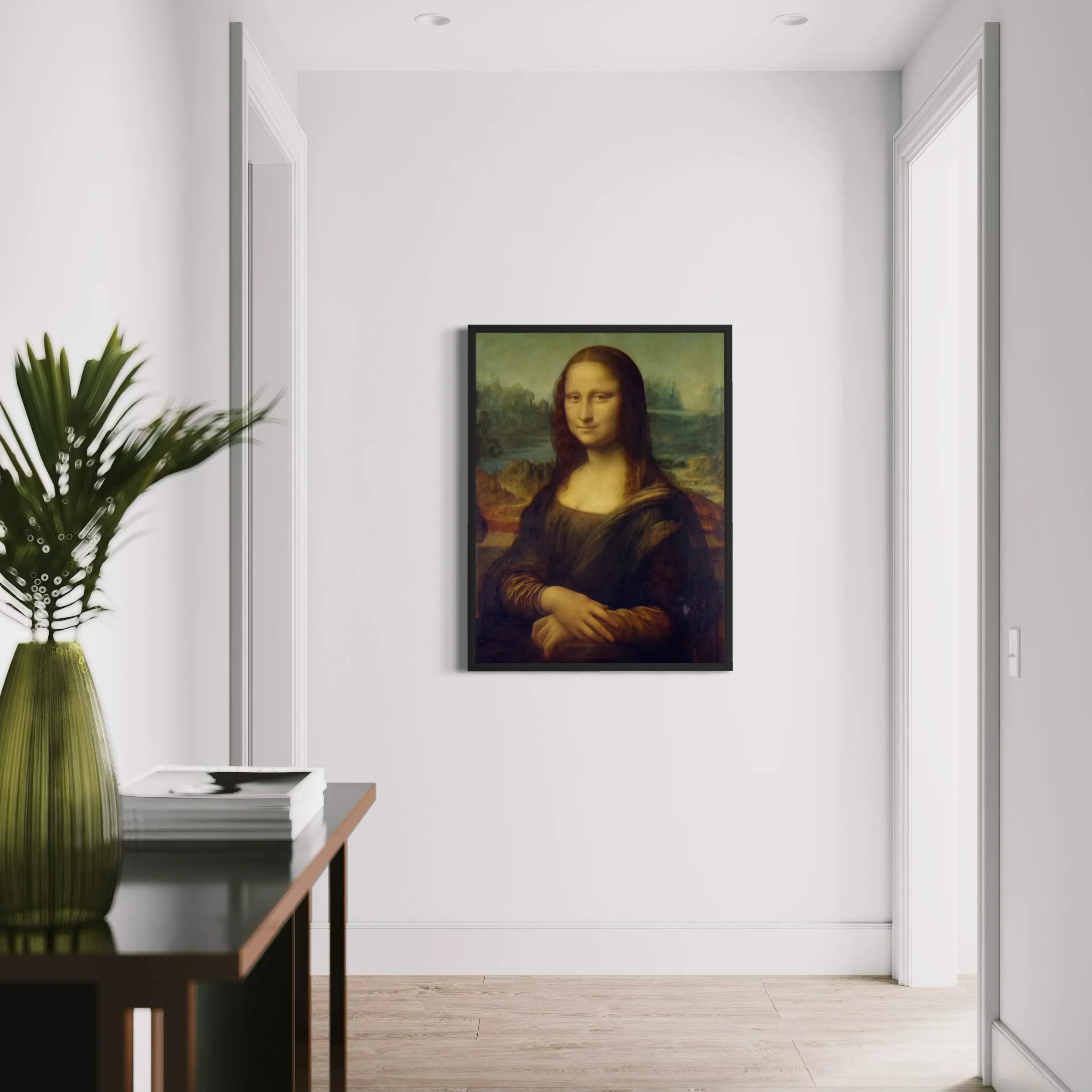 Le mouchoir rouge (The Red Scarf) by Claude Monet wall art hanging on a wall as elegant home decor.