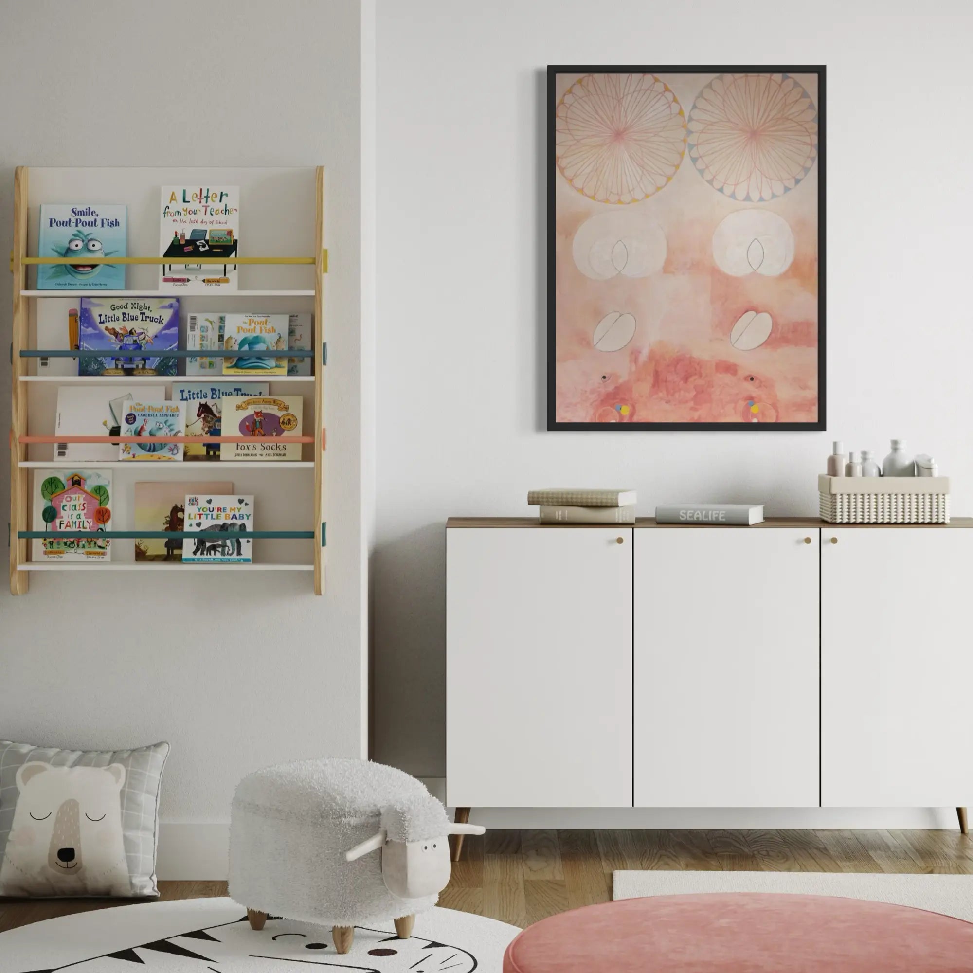 The Ten Largest, No. 9 – Old Age by Hilma af Klint wall art hanging on a wall as elegant home decor.