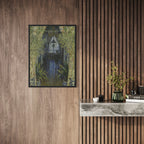 Framed A Corner of the Apartment by Claude Monet wall art hanging on a wall in a modern interior.