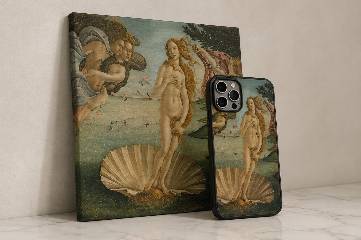 Durable artistic design printed on a phone case and camera accessory for everyday use