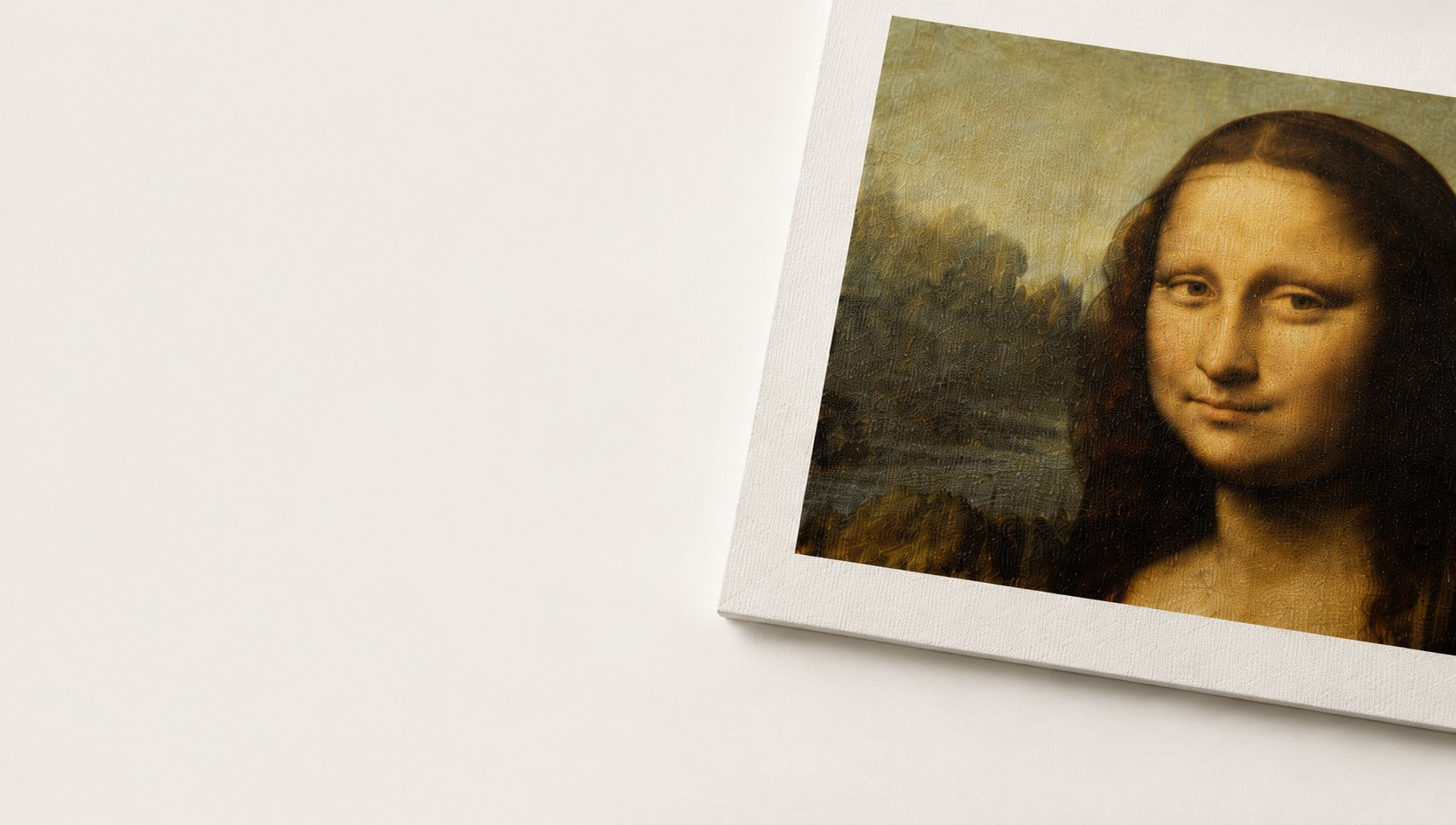 Minimalist Mona Lisa art print on premium canvas for modern luxury wall decor.